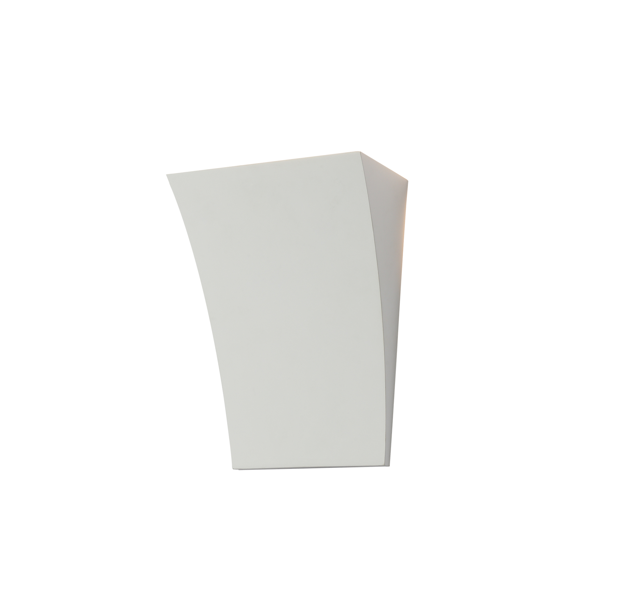 D0514  Valerie Curved Rectangular Wall Lamp 2 Light White Paintable; White